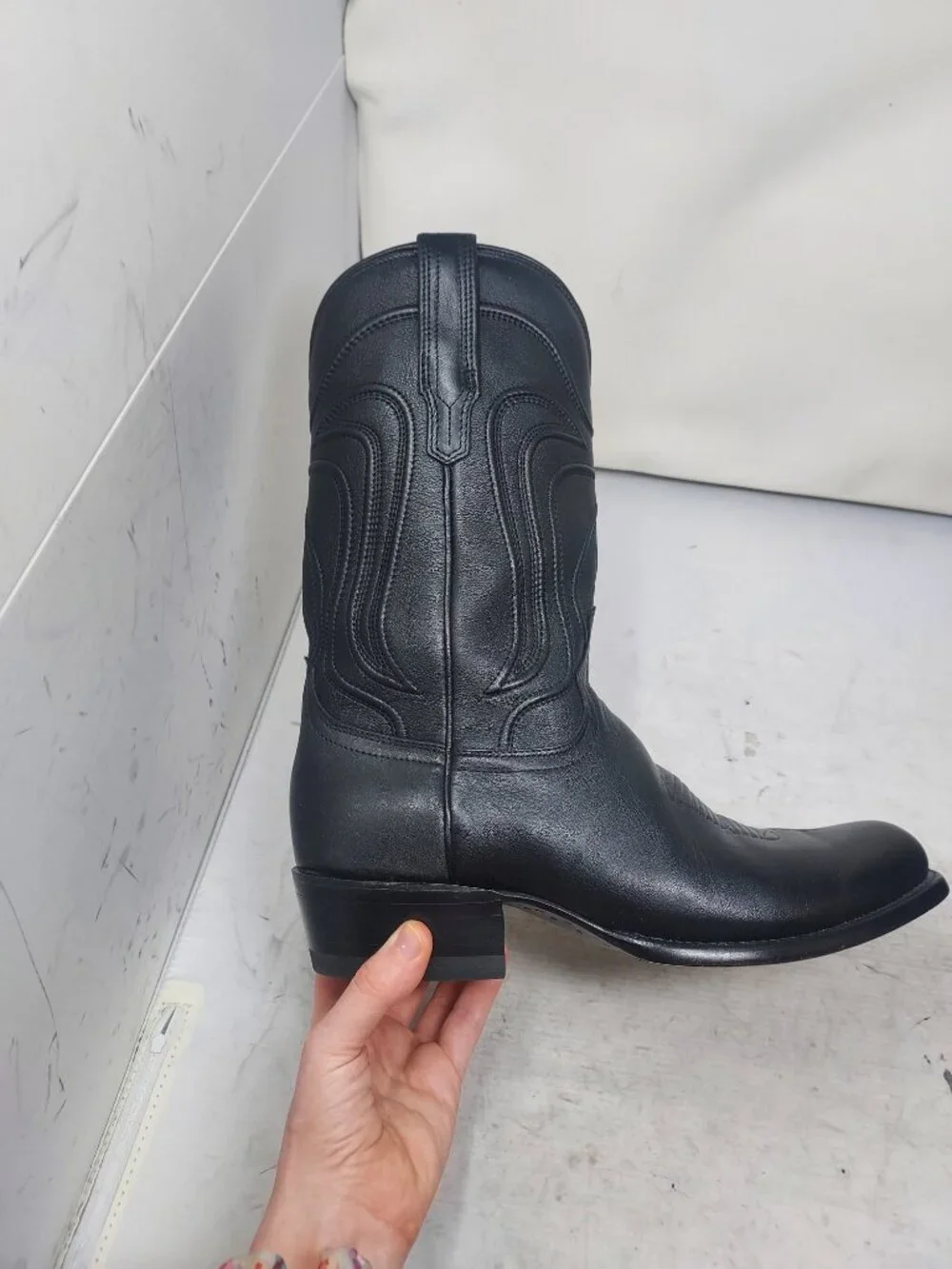 TECOVAS MENS THE CARTWRIGHT MIDNIGHT BLACK COWBOY BOOT